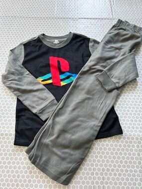 Sony Black & Gray Play Station Kids Pajama Set with Red Blue Accent Size M (8)